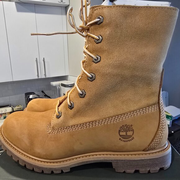 Timberland Authentics Teddy Fleece Fold Down Boots Wheat Nubuck Women's SZ 8 NEW - Picture 8 of 16